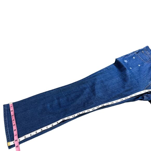 Madewell Cali Demi-Boot Jeans Star Mini Flare High Rise Cropped Jeans Blue 28 - Picture 16 of 16